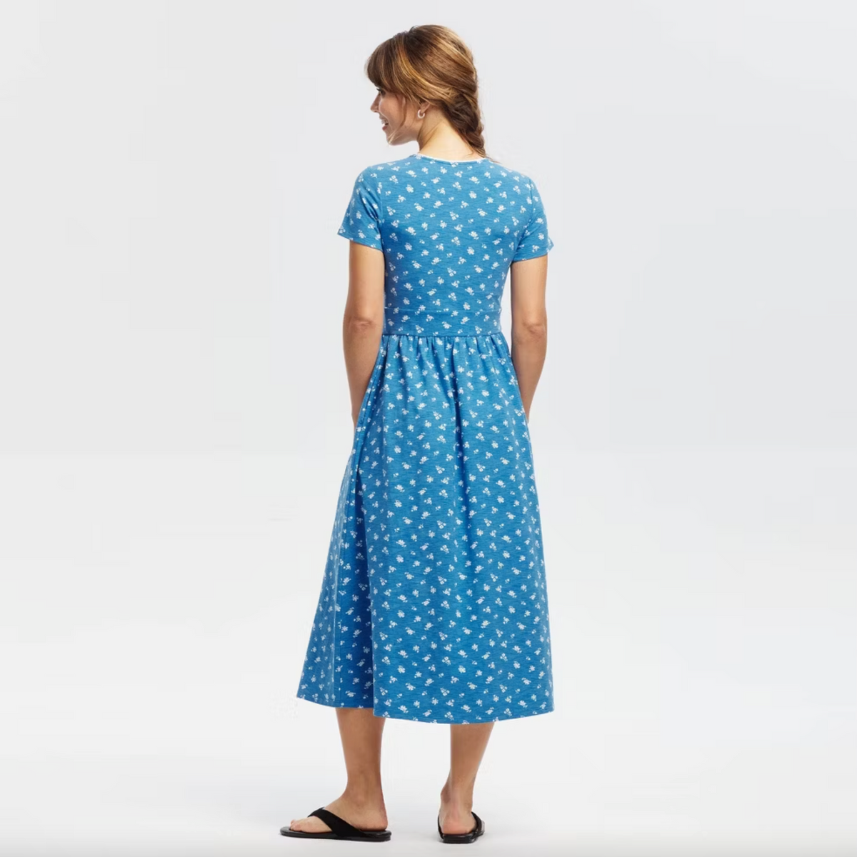 Women Short Sleeve Lace Trim Knit Dress - Universal Thread